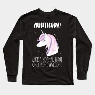 Aunticorn Aunt Awesome Unicorn Long Sleeve T-Shirt